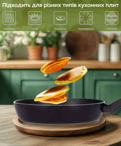 Ardesto Fry pan Gemini Salerno, 28cm, aluminium, black