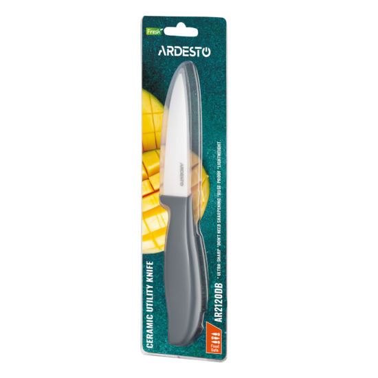 Ardesto Ceramic Utility Knife Fresh, 10cm, ceramics, plastic, blue