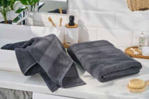 Рушник махровий Ardesto SuperSoft 50х90см, 100% бавовна, сірий темний