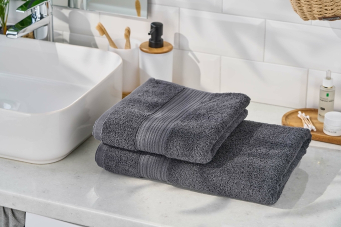 Рушник махровий Ardesto SuperSoft 50х90см, 100% бавовна, сірий темний