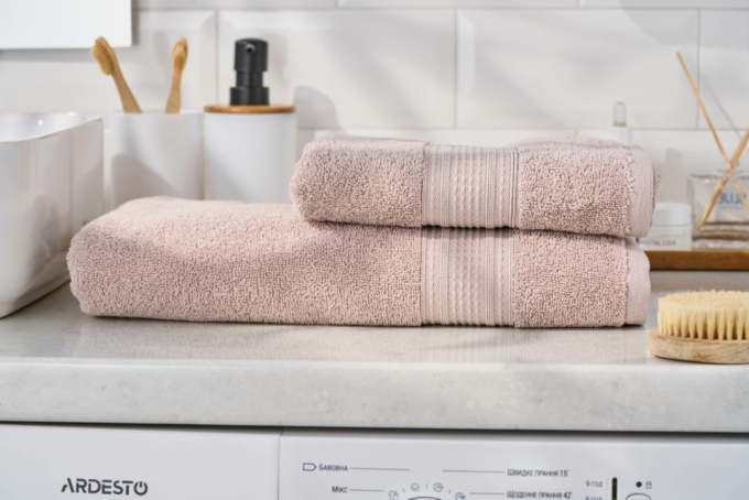 Рушник махровий Ardesto SuperSoft 70х140см, 100% бавовна, бежевий