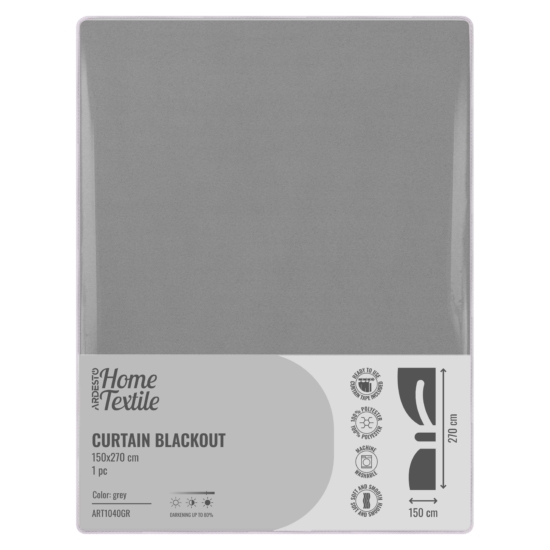 Ardesto Curtain 150х270cm, blackout, 100% polyester, grey
