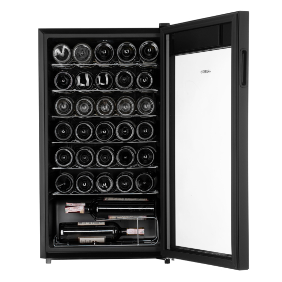 Wine cooler ARDESTO, 84.2x48x44, freez.-96L, 1 zone, bottles -34, ST, display int, black