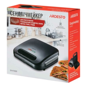 Ardesto sandwich maker SM-H110BGR, 700W, 1 plate-grill, device body-plastic, black
