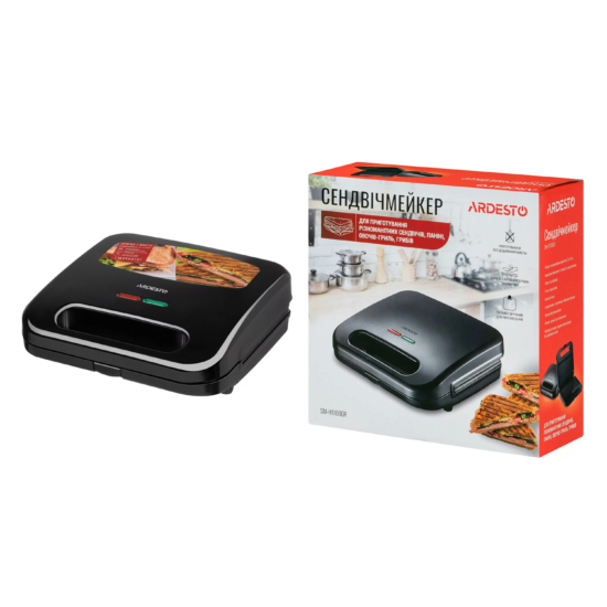 Ardesto sandwich maker SM-H110BGR, 700W, 1 plate-grill, device body-plastic, black