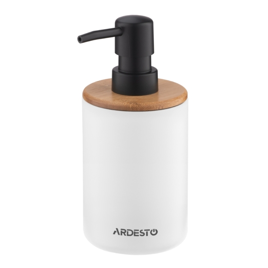 Набір для ванної кімнати Ardesto Minimalism 360мл, 3 предмети, поліпропілен, бамбук, білий