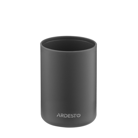Набор для ванной камины Ardesto Minimalism 360мл, 3 предмета, полипропилен, бамбук, серый темный
