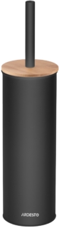 Набір щітка для унітазу з підставкою Ardesto Minimalism 9.5×27.5/38см, метал, поліпропілен, бамбук, чорний