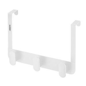 Дверний вішак на 3 гачки Ardesto Minimalism 30x3x20см, метал, пластик, білий