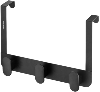 Ardesto Door hanger with 3 hooks Minimalism 30x3x20cm, metal, plastic, black