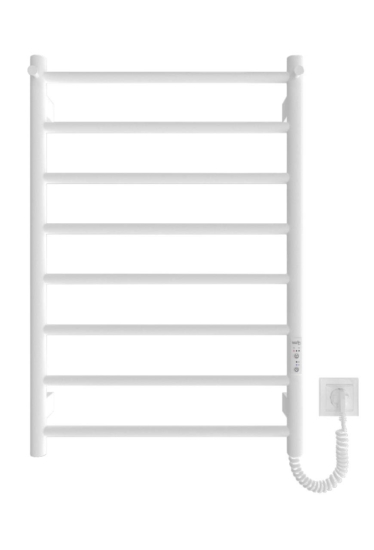 Ardesto electric towel warmer Classik-TR K, 770x530x80mm, timer-regulator, steel, with hooks, matte white