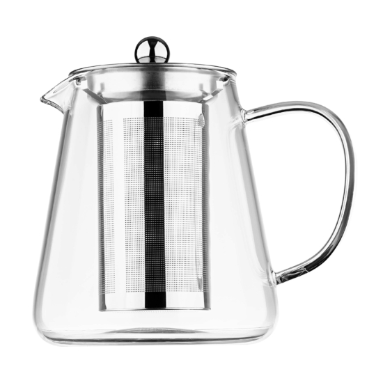 Ardesto Teapot Gemini Milano 950ml, borosilicate glass, stainless steel, transparent