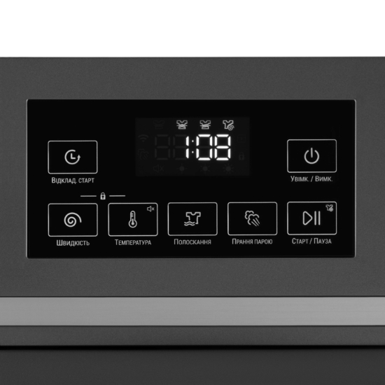 WM ARDESTO front load, 8kg, 1200, A+++, 55cm, display, steam, inverter, grey