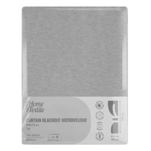 Штора Ardesto 150х270см, блэкаут микровелюр, 100% полиэстер, серый светлый