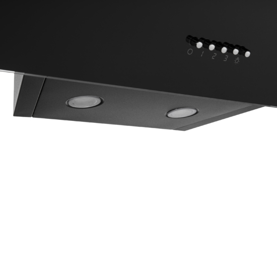 Витяжка Ardesto похила, 60см, 900м3ч, скло, 2х1Вт LED, кнопкове, чорний