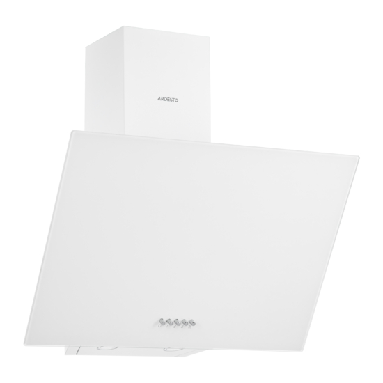 Hood Ardesto Inclined hood, 60cm, 900m3h, glass, 2х1W LED, button, white