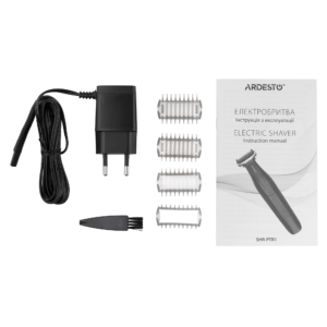 Бритва електр. Ardesto One blade, Li-Ion, сух.+влажн., триммер, 3 насадки, сталь, черный
