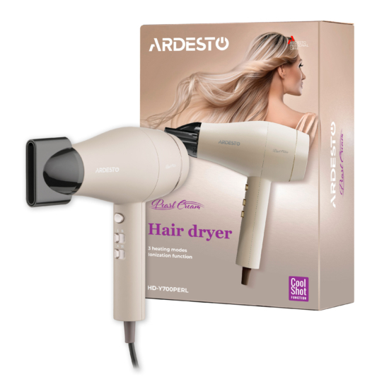Фен Ardesto Pearl Cream HD-Y700PERL, 1800-2000Вт, 2 скорости, 3 темп.режима, бежевый