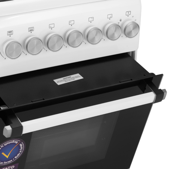 Cooker Ardesto gas, 50L, 50x60cm, electric ignition, timer, LPG conversion set (gas cylinder connection), white