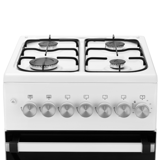 Cooker Ardesto gas, 50L, 50x60cm, electric ignition, timer, LPG conversion set (gas cylinder connection), white