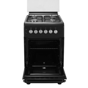 Плита Ardesto газова, 50л, 50×60см, скляна кришка, електропідпал, підсвічування, термометр, каво адаптер, відкидна шухляда,  форсунки LPG (підключення газового балона), чорний