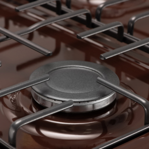 Плита Ardesto газовая, 58л, 60×60см, стеклянная крышка, электроподжиг, подсветка, таймер, термометр, откидной ящик, форсунки LPG (подключение газового баллона), коричневый