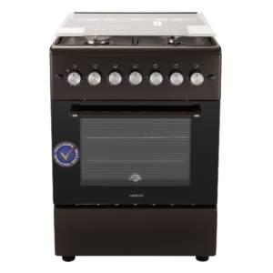 Cooker Ardesto gas, 58L, 60x60cm, glass lid, electric ignition, lighting, timer, thermometer, coffee adapter, drop-down drawer, LPG conversion set (gas cylinder connection), black