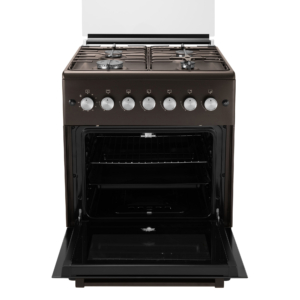Cooker Ardesto gas, 58L, 60x60cm, glass lid, electric ignition, lighting, timer, thermometer, coffee adapter, drop-down drawer, LPG conversion set (gas cylinder connection), black