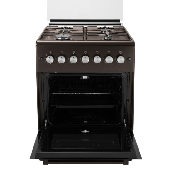 Cooker Ardesto gas, 58L, 60x60cm, glass lid, electric ignition, lighting, timer, thermometer, coffee adapter, drop-down drawer, LPG conversion set (gas cylinder connection), black