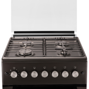 Cooker Ardesto gas, 58L, 60x60cm, glass lid, electric ignition, lighting, timer, thermometer, coffee adapter, drop-down drawer, LPG conversion set (gas cylinder connection), black
