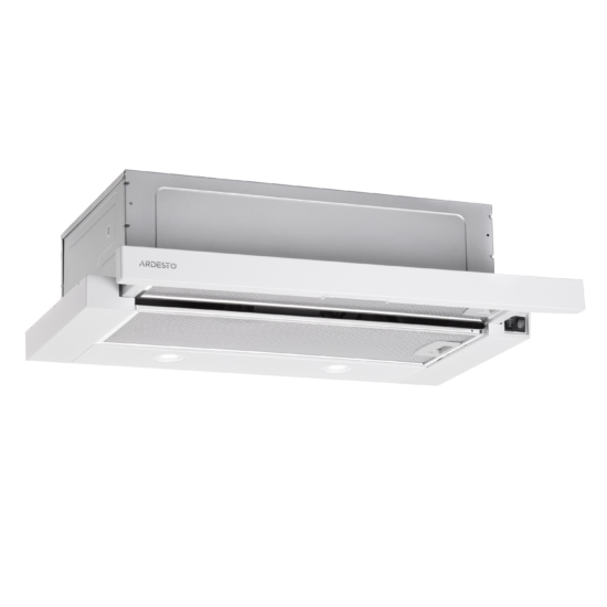 Вытяжка Ardesto телескопическая, метал, 60см, 450м3ч, метал, 2х1Вт LED, кнопочное, белый
