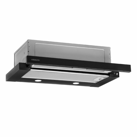 Hood Ardesto telescopic, 60cm, 700m3h, metal, 2х1W LED, button, black
