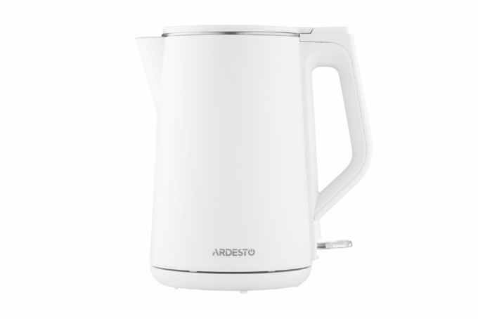 Електрочайник Ardesto 1.5л, Strix, подвійні стінки, білий глянець