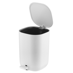 Відро для сміття Ardesto Vigor з педаллю, 3л, поліпропілен, білий