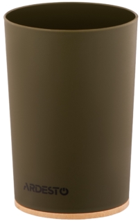 Ardesto Toothbrush tumbler Minimalism 7.8×11.3cm, polypropylene, bamboo, dark green