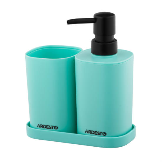 Ardesto Bathroom set Vigor 380ml, 3 items, polypropylene, blue