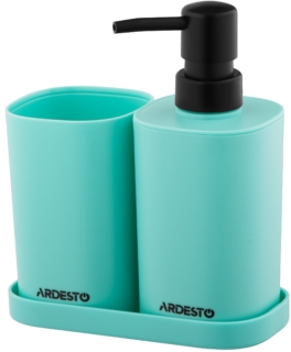 Ardesto Bathroom set Vigor 380ml, 3 items, polypropylene, blue