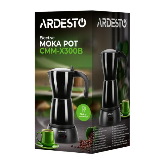 Ardesto coffee maker Electric moka pot. 0.3l, ground, black