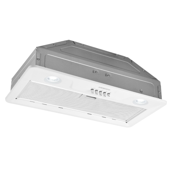 Hood Ardesto integrated, 52cm, 450m3h, metal, 2х1W LED, button, white
