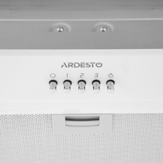 Hood Ardesto integrated, 52cm, 450m3h, metal, 2х1W LED, button, white