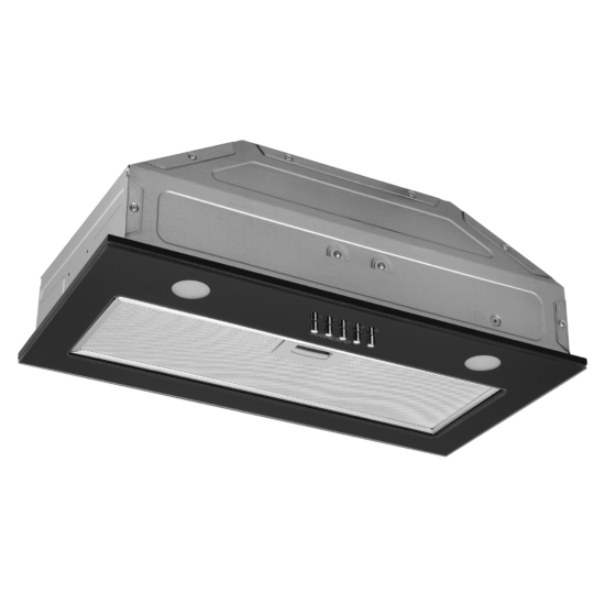 Hood Ardesto integrated, 52cm, 700m3h, glass, 2х1W LED, button, black