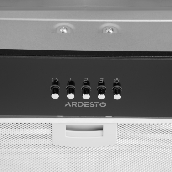 Hood Ardesto integrated, 52cm, 700m3h, glass, 2х1W LED, button, black