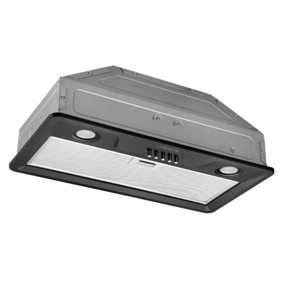 Hood Ardesto integrated, 52cm, 700m3h, metal, 2х1W LED, button, black