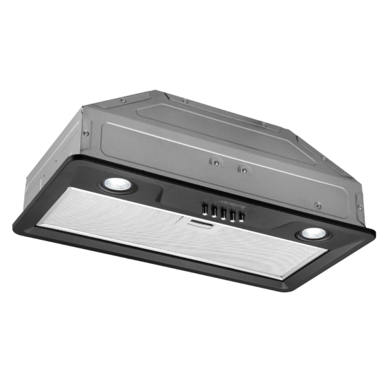 Hood Ardesto integrated, 52cm, 700m3h, metal, 2х1W LED, button, black