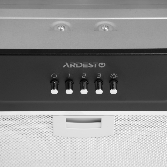 Hood Ardesto integrated, 52cm, 700m3h, metal, 2х1W LED, button, black
