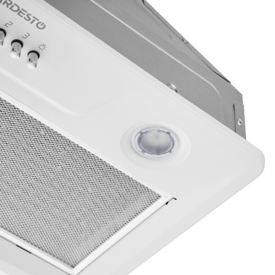 Hood Ardesto integrated, 52cm, 700m3h, metal, 2х1W LED, button,white