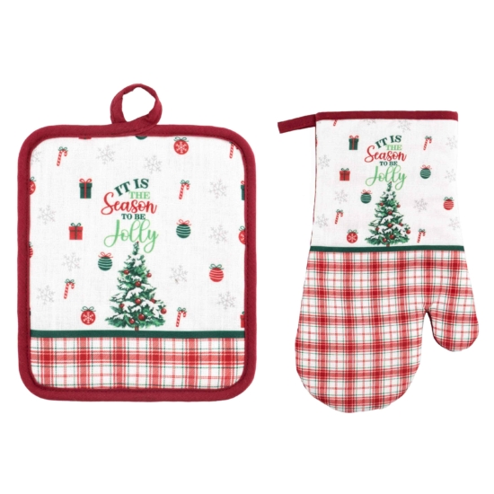 Ardesto Potholder set for kitchen Christmas Tree 18х20cm, 18х30cm, 100% polyester (front), 100% cotton (back), green