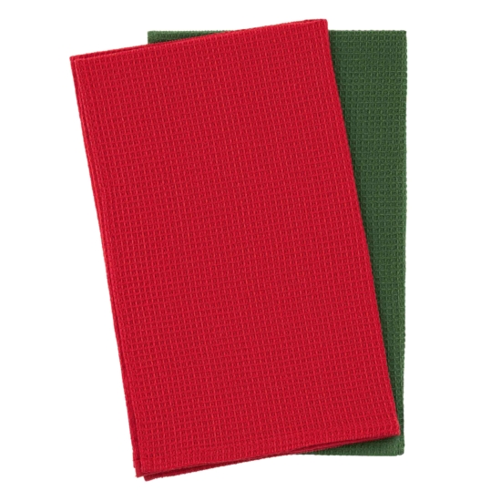 Подарочный набор полотенечек в мешочке Ardesto Christmas Santa 38х63см, 2шт, 100% хлопок, красный, зеленый