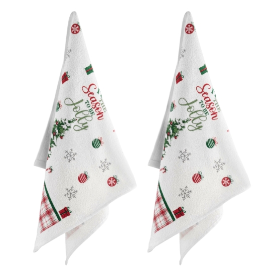 Подарочный набор полотенечек в коробке Ardesto Christmas Tree 38х63см, 2шт, 100% хлопок, зеленый