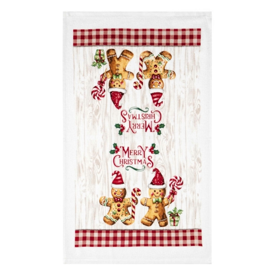 Подарунковий набір для кухні Ardesto Christmas Gingerbread, 3шт, 100% бавовна (рушничок), 100% поліестер (прихватки), червоний